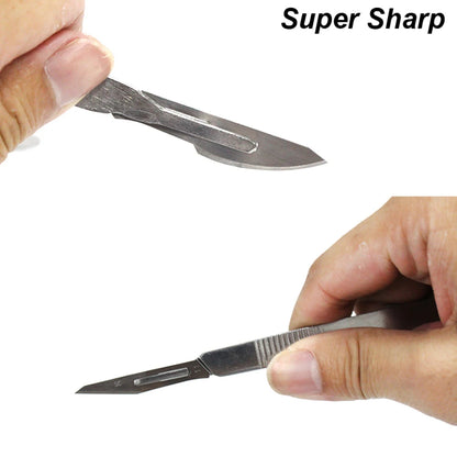 11 23 Scalpel Blade Set Metal Handle Stationery Steel Precision Craft Knife Cutter Wood Carve Stencil Box Open DIY Surgical T