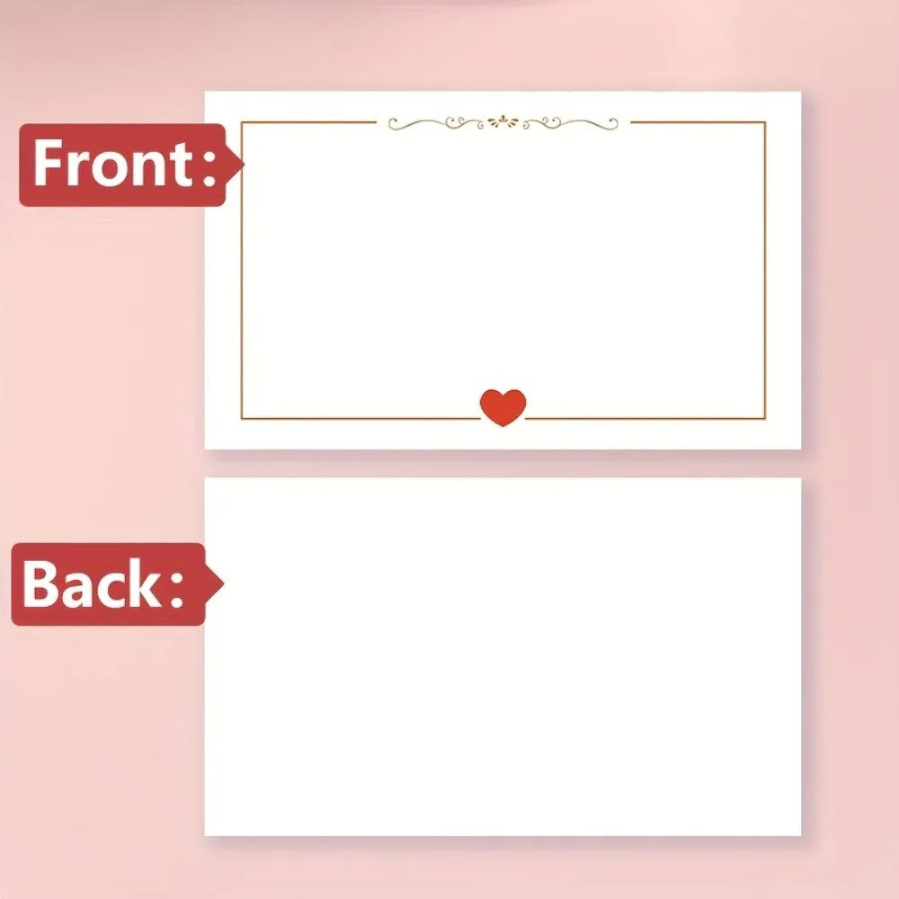 Heart-shaped Simple Blank Small Cards for Weddings, Valentine's Day, Birthdays, Anniversaries, Festivals, Gift Labels, Messag