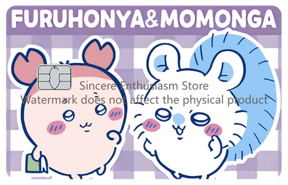 Cartoon Kawaii Chiikawas Credit Card Skin Stickers Cute Matte Sticker for VISA JCB Mastercard and Other IC Card Decorative
