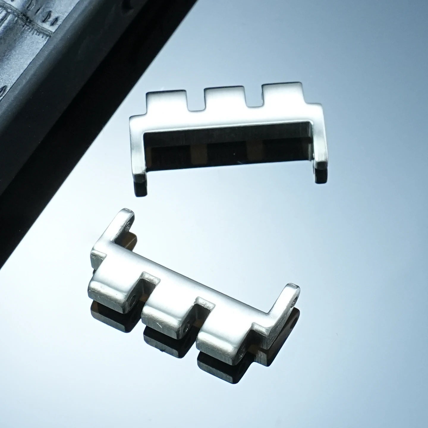 For Swatch Watch End Links Watch Triple Port Adapter Strap Fine Steel Silver Black Connector + With Tool 17mm 19mm 21mm