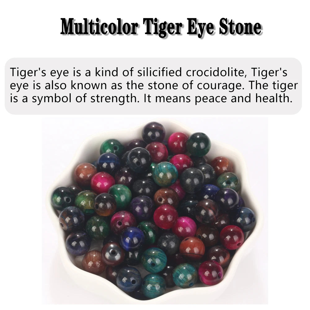 4-12MM Natural Stone Beads Lava Amethyst Tiger Eye Quartz Agates Round Loose Beads for Jewelry Making DIY Bracelet Accessorie