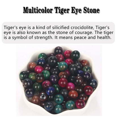 4-12MM Natural Stone Beads Lava Amethyst Tiger Eye Quartz Agates Round Loose Beads for Jewelry Making DIY Bracelet Accessorie