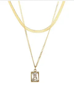 Stainless Steel Vintage Textured Delicate Necklace - C5