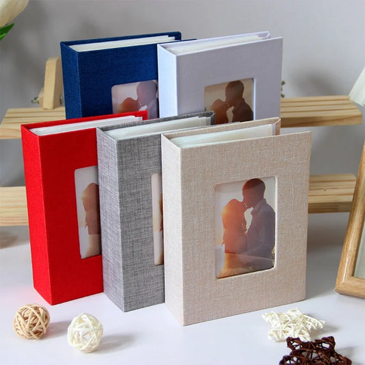 New Photo Album 100 Pockets Photo Album 4x6 Photos Linen Cover Slip-in Picture Albums DIY Writable Photo Storage Children Gro