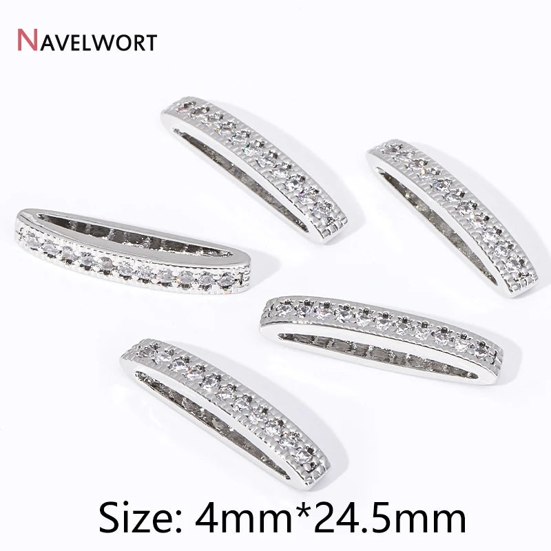 18K Gold Plated Brass Multiple Rows Separator Spacer Bars,Inlaid Zircon Separators Of Rows For Jewelry,DIY Accessories - Rhod