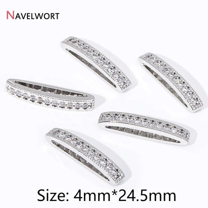 18K Gold Plated Brass Multiple Rows Separator Spacer Bars,Inlaid Zircon Separators Of Rows For Jewelry,DIY Accessories