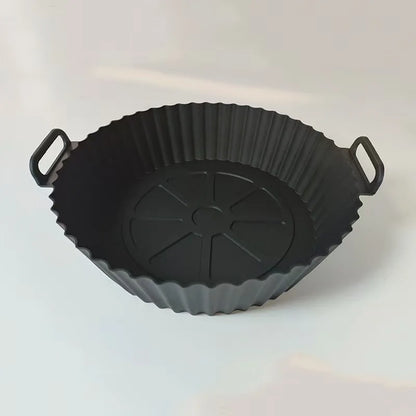 Silicone Air Fryer Liner, Reusable Round Liners for Tower,BPA-Free Non-Stick Silicone Air Fryer Accessories - black