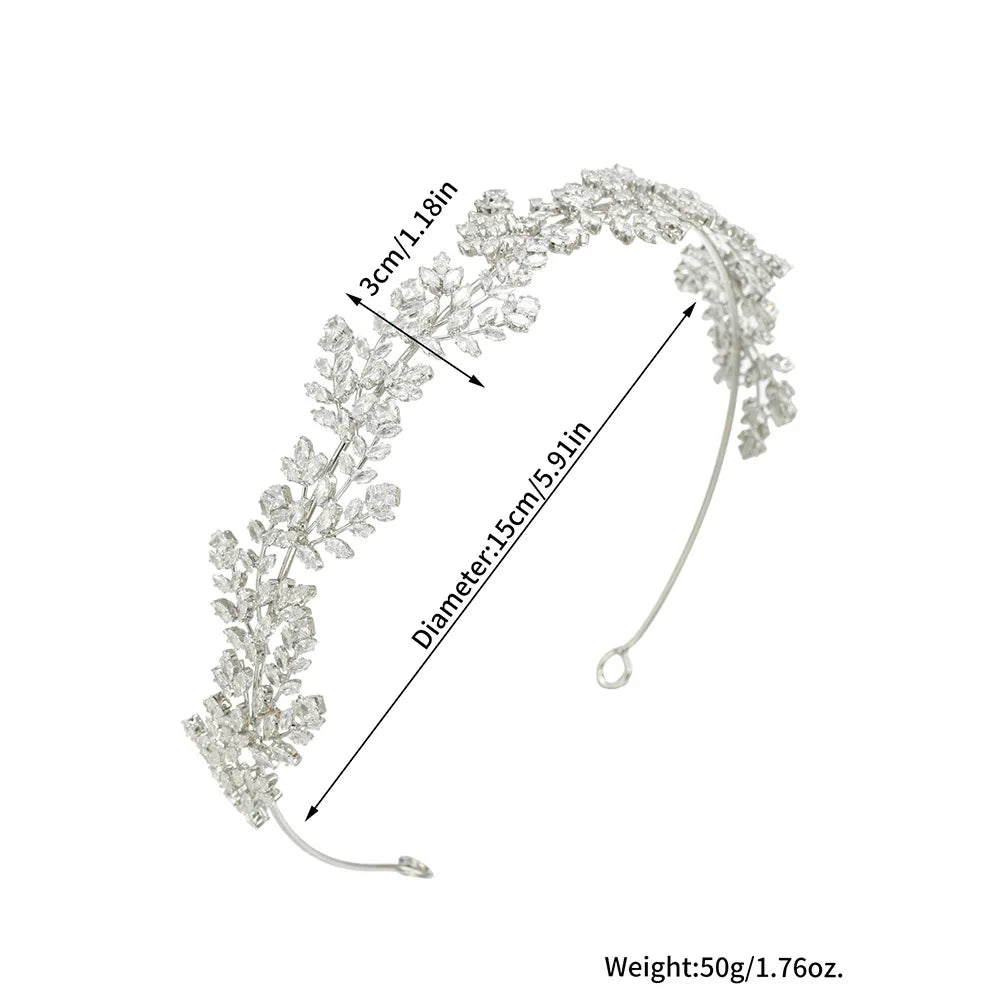 Luxury Bridal Tiara Wedding Headband Cubic Zirconia Bride Headband Tiaras And Crowns For Women Party Prom Hair Jewelry Headdr