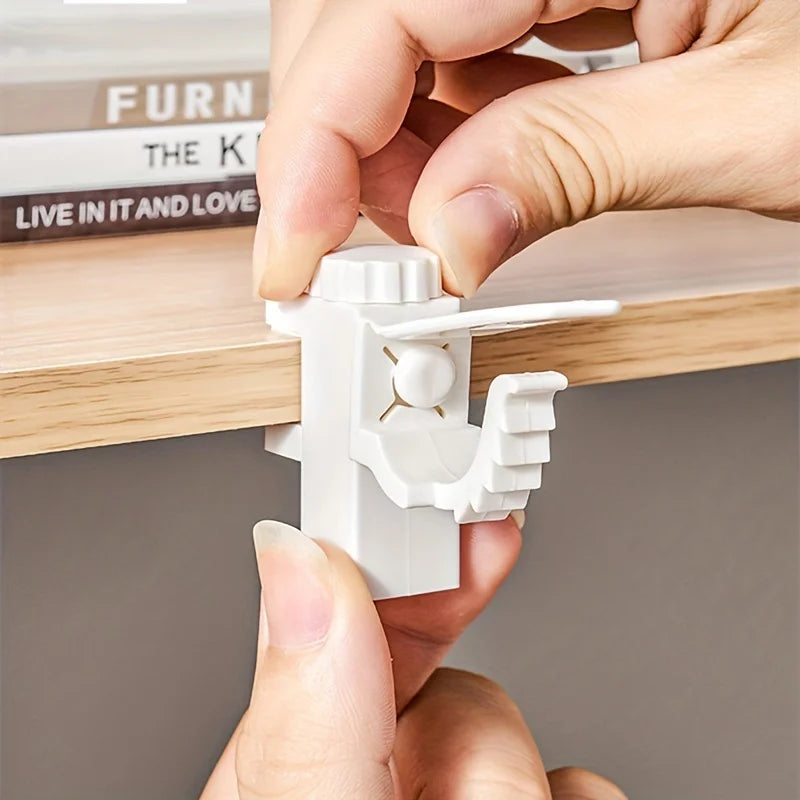 2pcs/set Space-Saving Curtain Rod Brackets - Easy Install, Durable Metal Wall Hooks for Home Decor