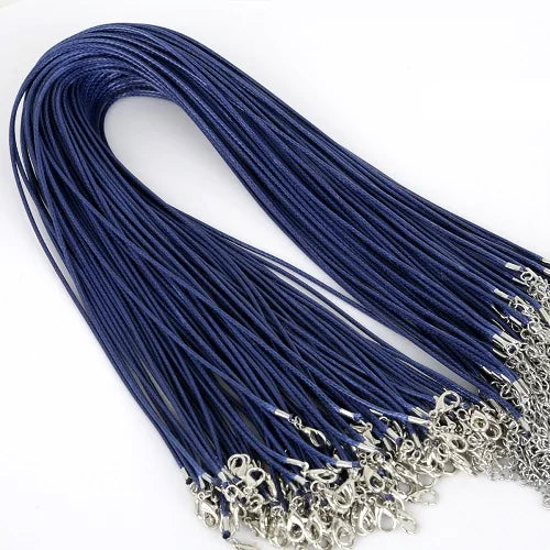 10Pcs/lot 1.5mm 2mm Adjustable Leather Cord Waxed Thread Rope Necklace Extender Chain Lobster Clasp DIY Jewelry Making Findin