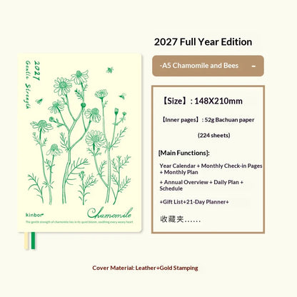 Kinbor 2027 Full Year A5 A6 Notebook Planner 52g Bachuan Paper Daily Journal Agenda Month Year Recrod Book Time Management Bo