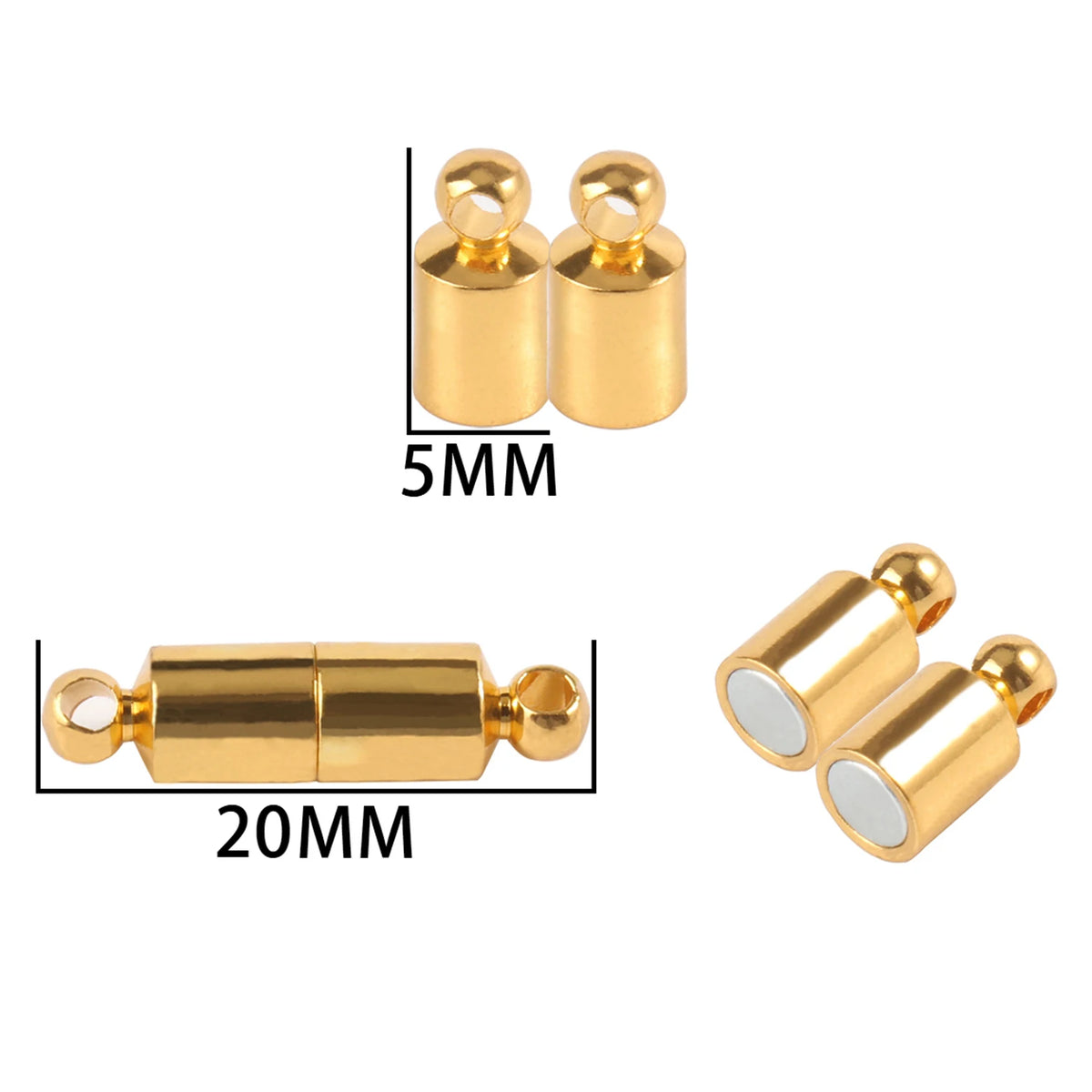 10-5Sets Stainless Steel Strong Magnetic Clasps Magnet End Clasp Connectors For Jewelry Making DIY Bracelet Necklace Accessor