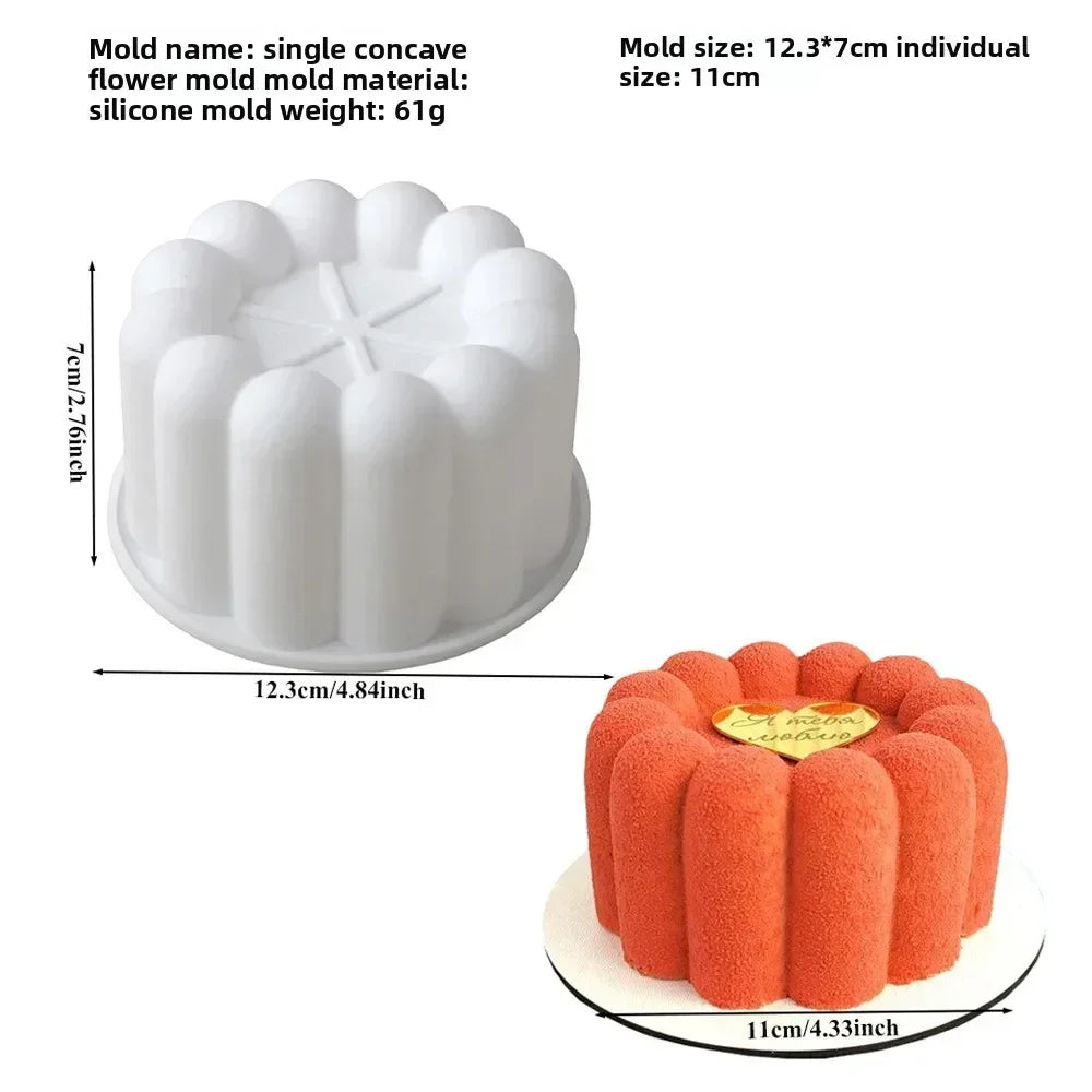 Round Heart Star Square Bento Cake Silicone Mold Chocolate Mousse Mould Soap Candle Gypsum Making Moulds Kitchen Bakeware