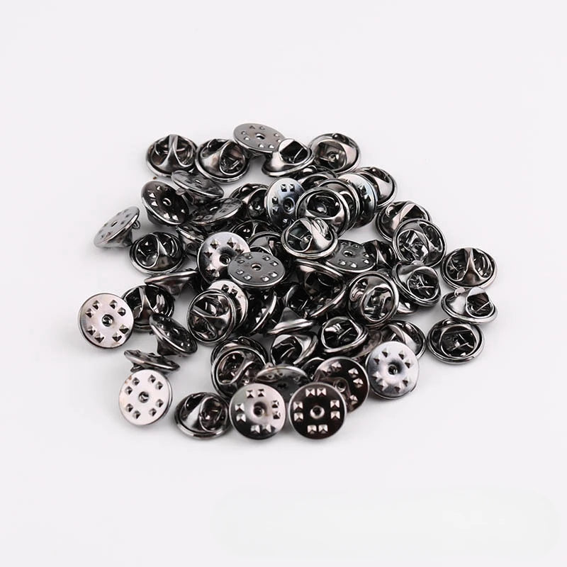 10 pieces/pack Safety Brooches Lock Locking Clasp Metal Pins Back Button Buckle Bulk Pin Keepers Brooch base Jewelry Accessor