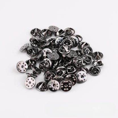 10 pieces/pack Safety Brooches Lock Locking Clasp Metal Pins Back Button Buckle Bulk Pin Keepers Brooch base Jewelry Accessor