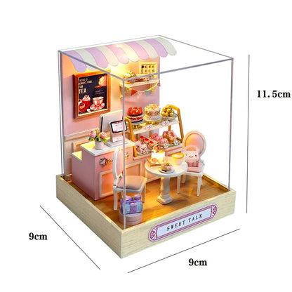 Mini Doll House DIY Small House Kit Handmade 3D Puzzle Assembly Model Building Room Bedroom Decoration Wooden Craft BirthdayG