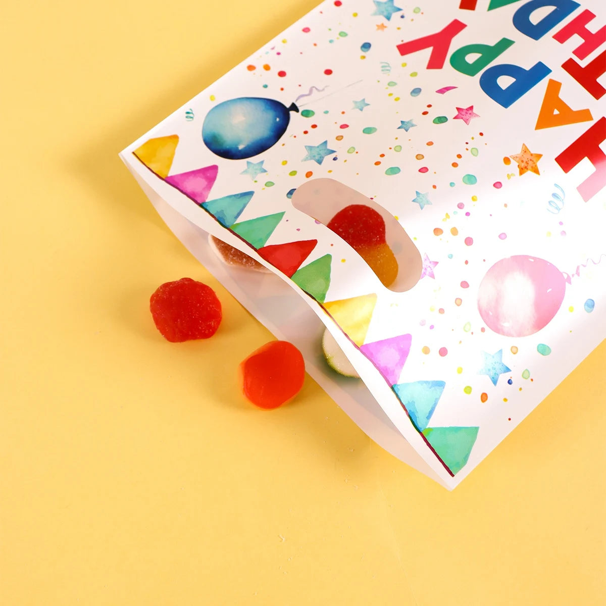 10/20/50pcs Happy Birthday Gift Bags Colorful Balloon Pattern Plastic Tote Bags for Adults Happy Birthday Party Decoration