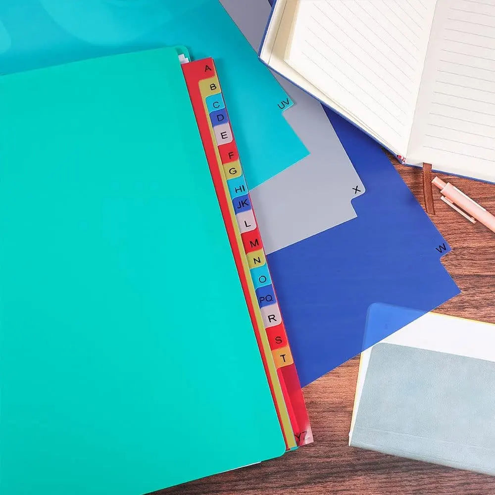 21Pcs Binder Dividers, A-YZ Alphabet Label Notebook Dividers, Suitable for 2/3/4/11 Ring Binders.