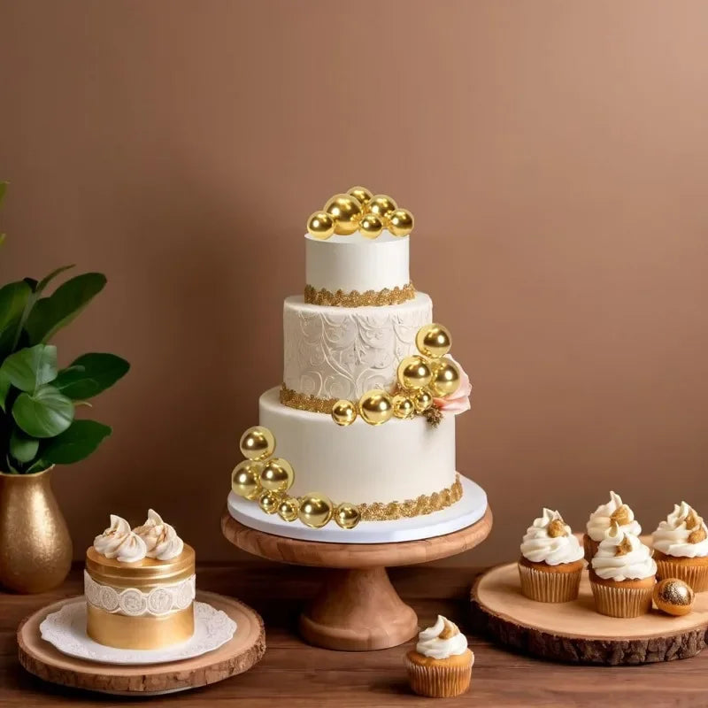 20-Piece Mini Balloon Cake Topper Decorations with Gold Ball Picks - Festive Cake Decor for Celebrations