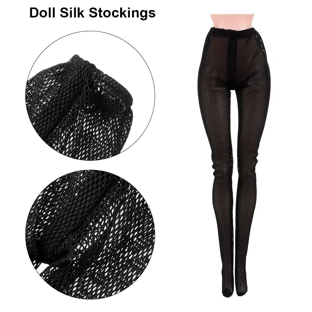 Suits 1/6 Doll Silk Stockings Mini Fishnet Tights Bottoms Socks Elastic leggings Miniature Pantyhose Dolls Accessories Girl G