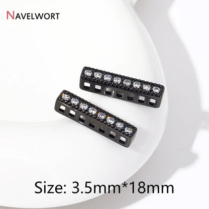 18K Gold Plated Brass Spacer Bars,Cuboid Rows Separator,Inlaid Zircon Accessories DIY Spacer Bars,Supplies For Jewelry