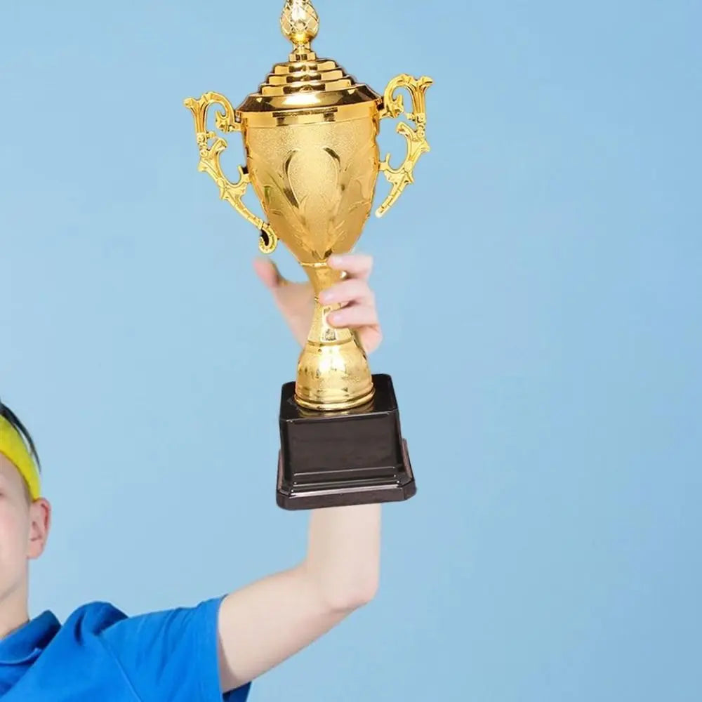 Children's Gold Trophy Awards School Rewarding Supply Competition Soccer Winner Award Trophy Toy Plastic Model Small Prize Cu