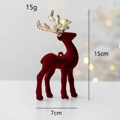 Christmas Supplies 2024 Christmas Pendant Tree Decorative Pendant Pink Flocked Deer Ornament New Year'S Decor новогодний деко
