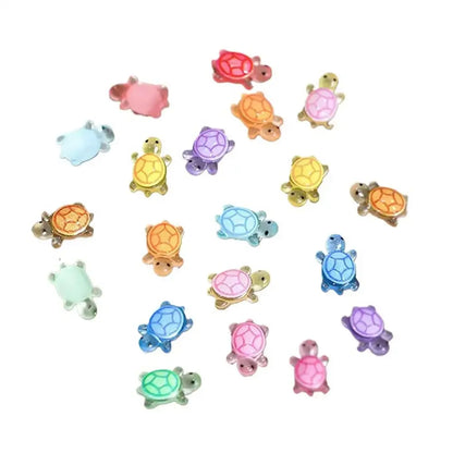 100Pcs Mini Resin Turtles Glow in The Night Turtle Miniatures Multi-Function Small Animals Figures for DIY Fairy Garden Decor