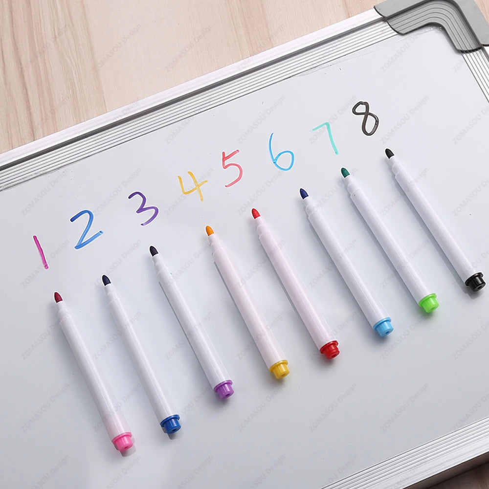 48-1Pcs Magnetic Erasable Whiteboard Pen Color Options Numbering Stationery Office Teaching Supplies for Student Blackboard N