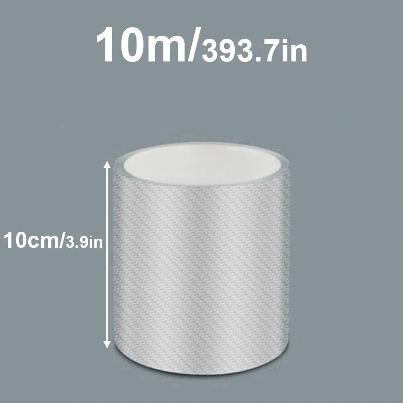 3/5/10M Transparent Carbon Fiber Car Threshold Portector Moulding Strip Trim Bumper Strip Clear Wear Surface Tapes DIY Film T