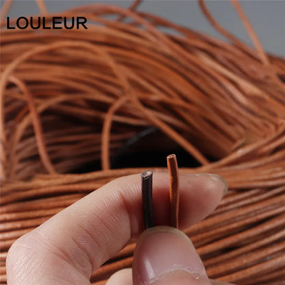 2-5 Yards 100% Genuine Cow Leather Round Thong Cord Leather Cord String Rope for DIY Necklace Bracelet DIY Jewelry Making