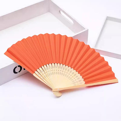 Hand Held Fan Paper Folding Fan Party Decorative New Fashionable Simple Decorative Blank Folding Fans Candy Colored Can DIY -