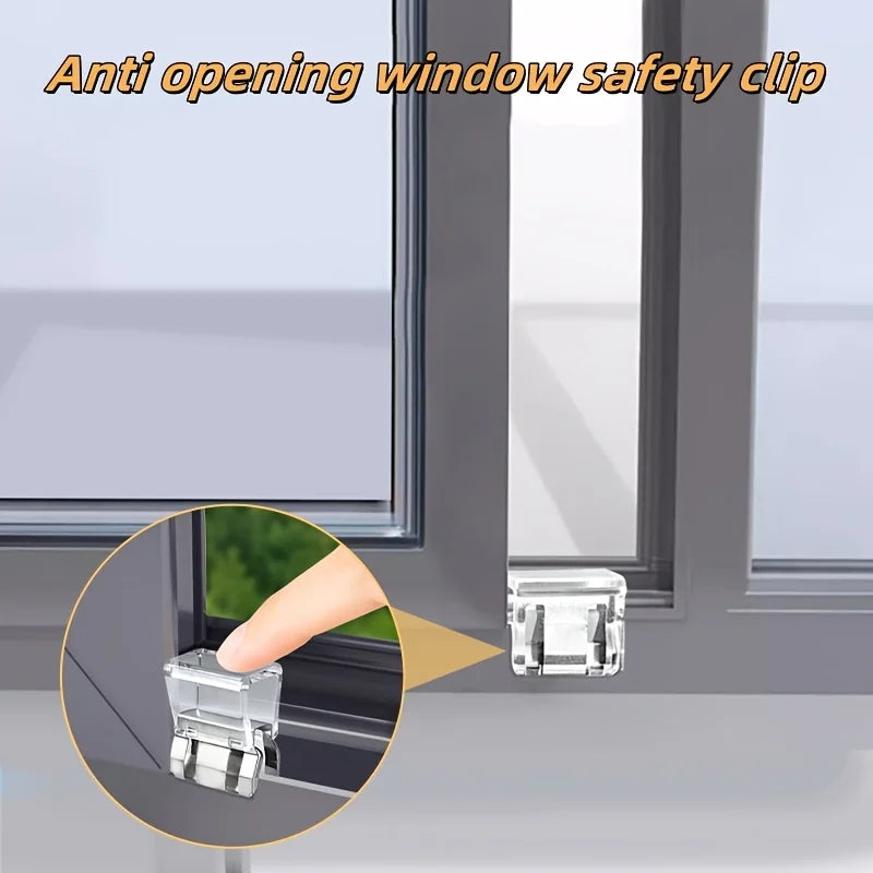 6-Piece Heavy-Duty Sliding Window Lock, Screen Fixing Clip, Window Rail Fixing Safety Clip, Screen Window and Door Safety Plu