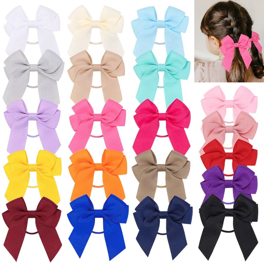 3.15inches Solid Color Hair Ribbon Hair Band for Girls Toddler Cheer Up Bows Head Rope Kids Headwear Ponytail Hair Accessorie
