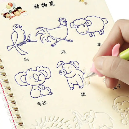 Reusable Children 3D Copybook For Calligraphy Numbers 0-10 Handwriting Copybooks Learning Math Writing Practice Book For Kids