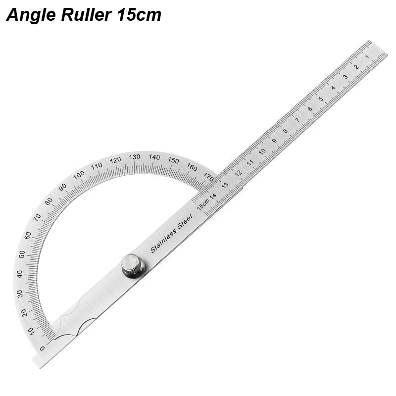 Angle Meter Measure Protractor Ruler Metal Finder 180 Degree Guage Goniometer Stainless Steel Woodworking Wood Measurement To