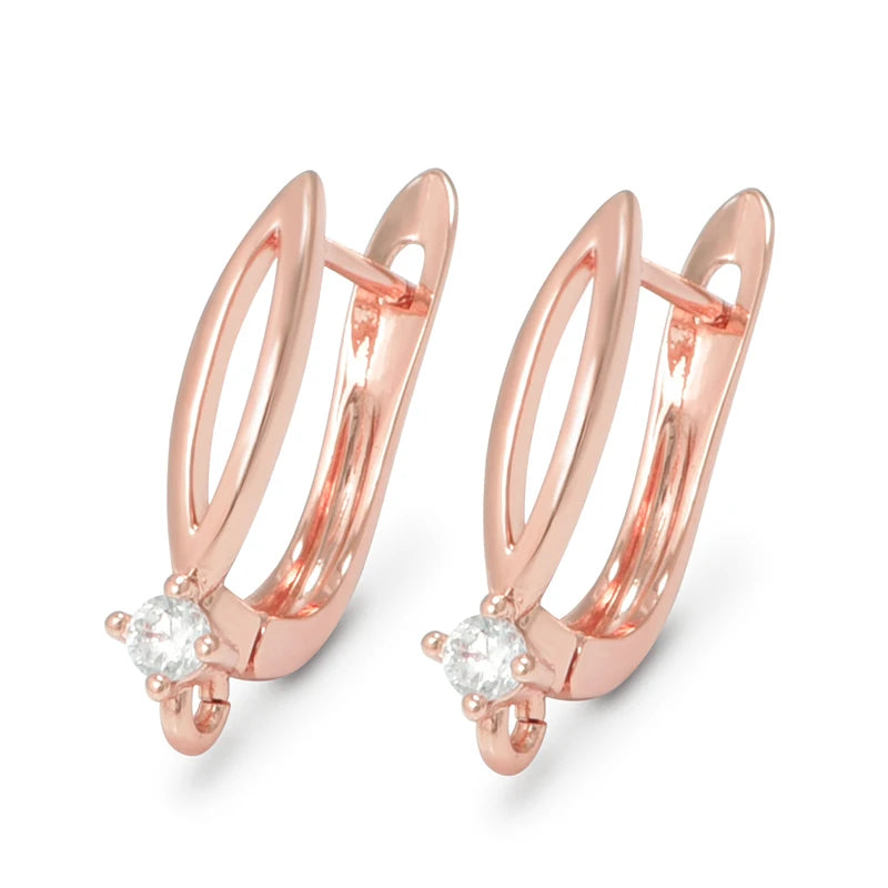 Silver Color Brass Earring Hooks for DIY Jewelry Making Handmade Silver Color Jewelry Accessories Findings Eawires - Rose Gol
