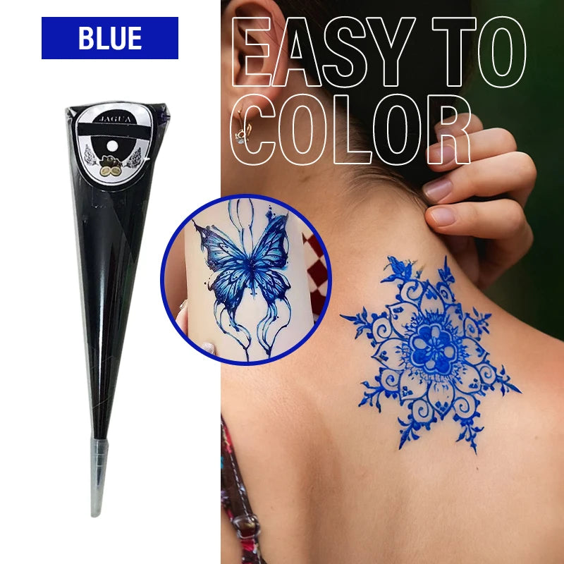 Henna Temporary Tattoo Non-Toxic Cone Body Paint Brown Tattoo Paste Waterproof Body Art Cream For Skin Decoration Festival Bo