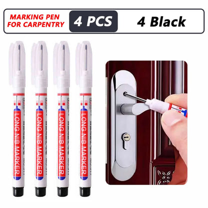 iLMH 1-40PCS Deep Hole Long Nib Head Markers For Metal Perforating Pen Waterproof Bathroom Woodworking Decoration Multi-Purpo