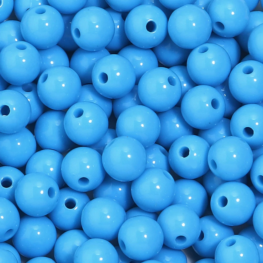 10-100Pcs/Lot 6-20mm Solid Color Round Acrylic Beads Loose Spacer Beads For DIY Keychains Decoration Handmade Crafts Accessor
