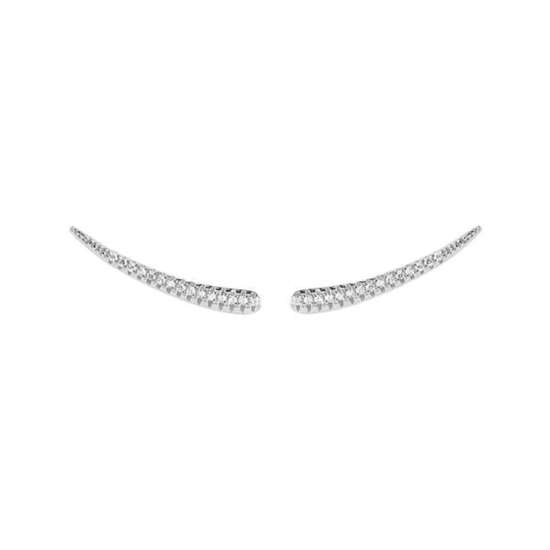 2021 gold-plated Ear Jackets Climbers Clip Earrings For Women CZ Zircon Stud Earring Earcuffs Men Jewelry - Silver E
