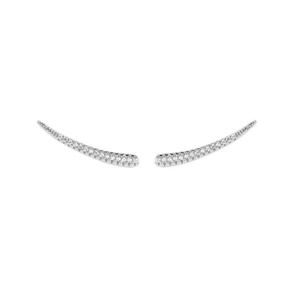 2021 gold-plated Ear Jackets Climbers Clip Earrings For Women CZ Zircon Stud Earring Earcuffs Men Jewelry - Silver E
