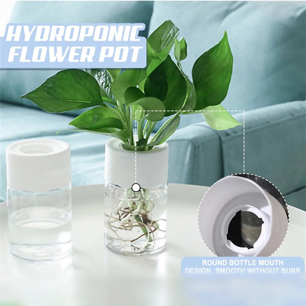 Mini Hydroponic Flower Pot Home Vase Decor Transparent Imitation Glass Soilless Plant Pots Green Plants Pot For Home Decorati