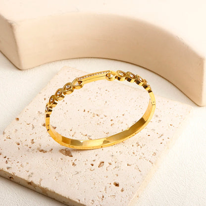 Stainless Steel With Zirconia Bracelet Bangle Simple Jewelry