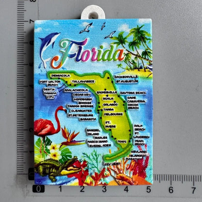 Tourist Souvenirs Fridge Magnets USA,refrigerator Decorations for Miami New York Hawaii Collection of Fridge Ornaments Sticke