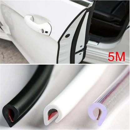 5m U Type Universal Car Door Protection Edge Guards Trim Styling Moulding Strip Rubber Scratch Protector For Car Auto