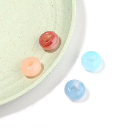 50pcs/lot Colorful Round Acrylic Beads Big Hole Loose Spacer Beads For Jewelry Making DIY Necklaces Bracelets Accessories