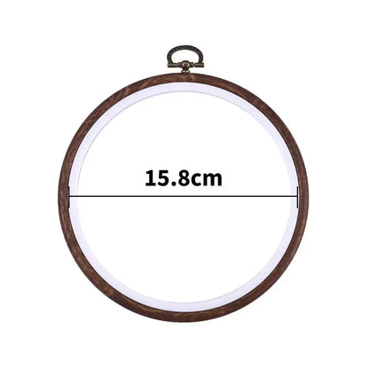 Sewing Tool Round Oval Wooden Color Embroidery Hoops Frame Set Plastic Embroidery Hoop Rings For DIY Cross Stitch Needle Craf