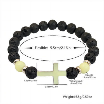 volcanic stone glow-in-the-dark vintage bracelet multi-colored luminous cross bracelet ornaments charm bracelet