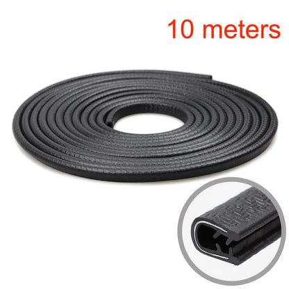 SEAMETAL Car Door Edge Seal Strip 2/5/10m U-Shape Auto Door Protector Guard Trim Anti-Scratch Weather Strip Decoration Sticke